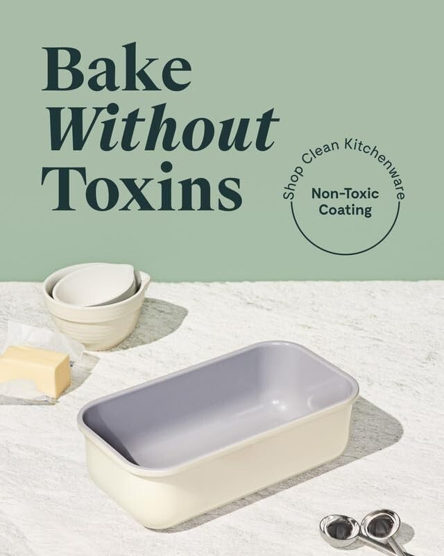 Non-Stick 1 lb Ceramic Loaf Pan - Eco-Friendly Baking Tool for Pound Cakes