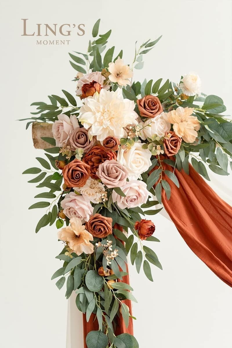 Realistic 50pcs Burnt Orange Artificial Roses – Perfect for DIY Bouquets