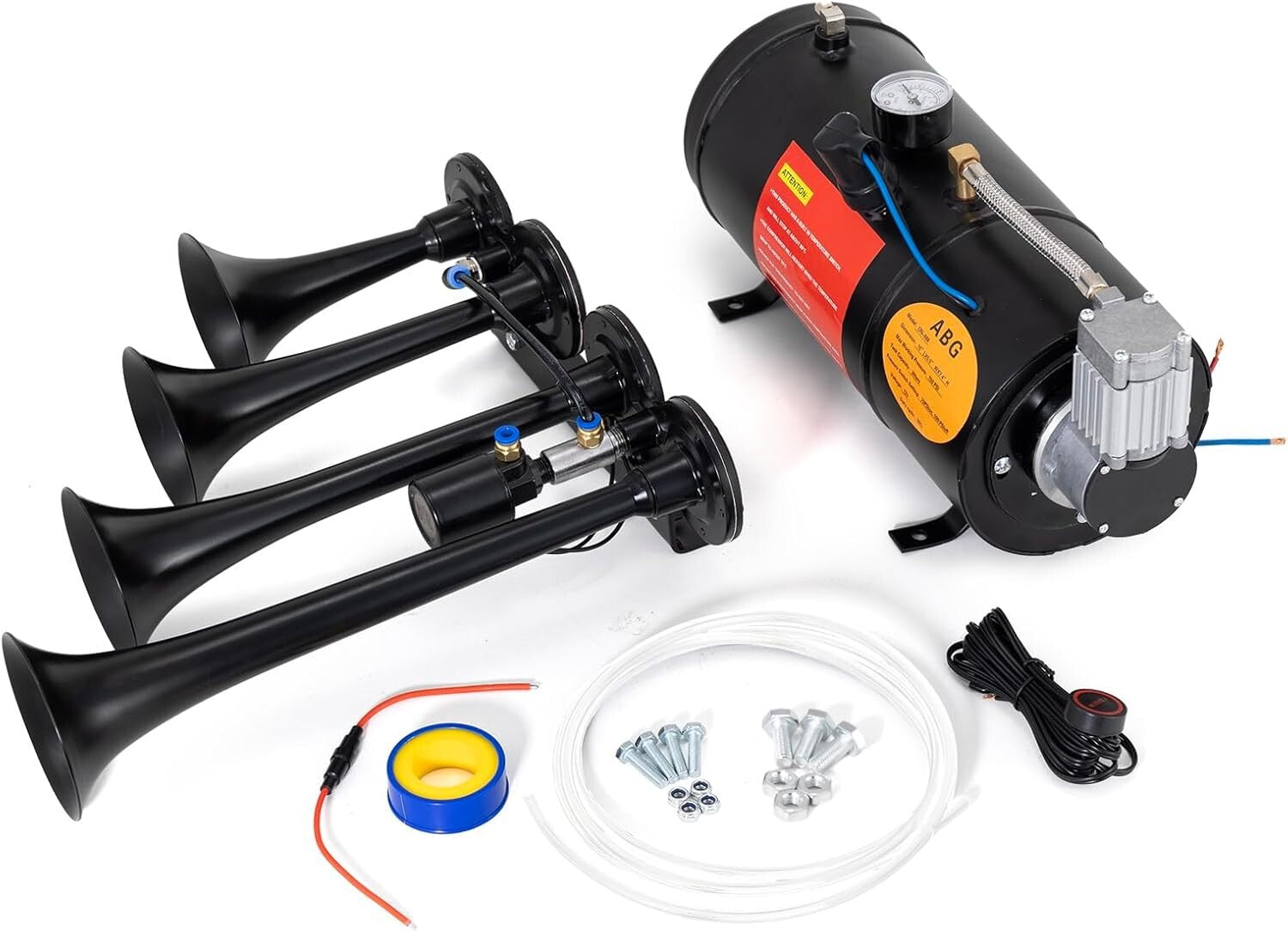 Complete 178dB Train Horn System with Easy Installation - Heavy Duty Durability