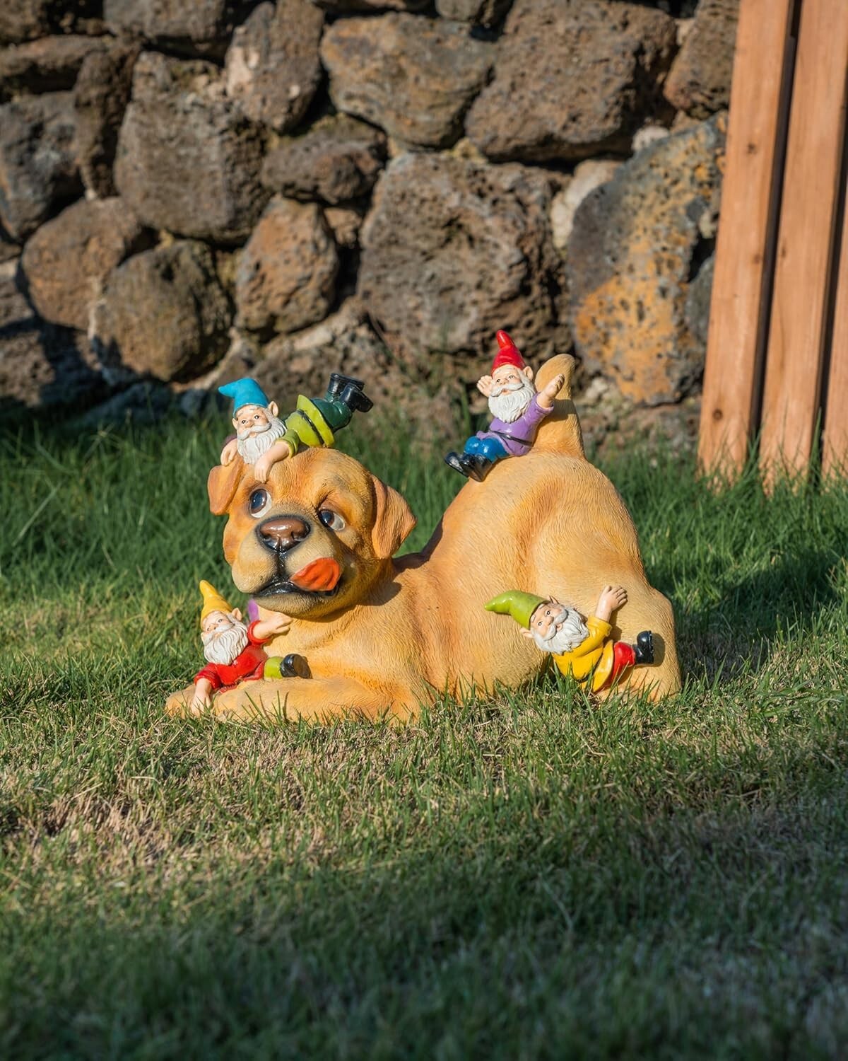 Whimsical Dog & Gnome Lawn Ornament - Perfect Gift for Housewarming & Birthdays