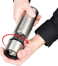 Load image into Gallery viewer, Stainless Steel Electric Pepper and Salt Mills with Adjustable Grind &amp; LED Light