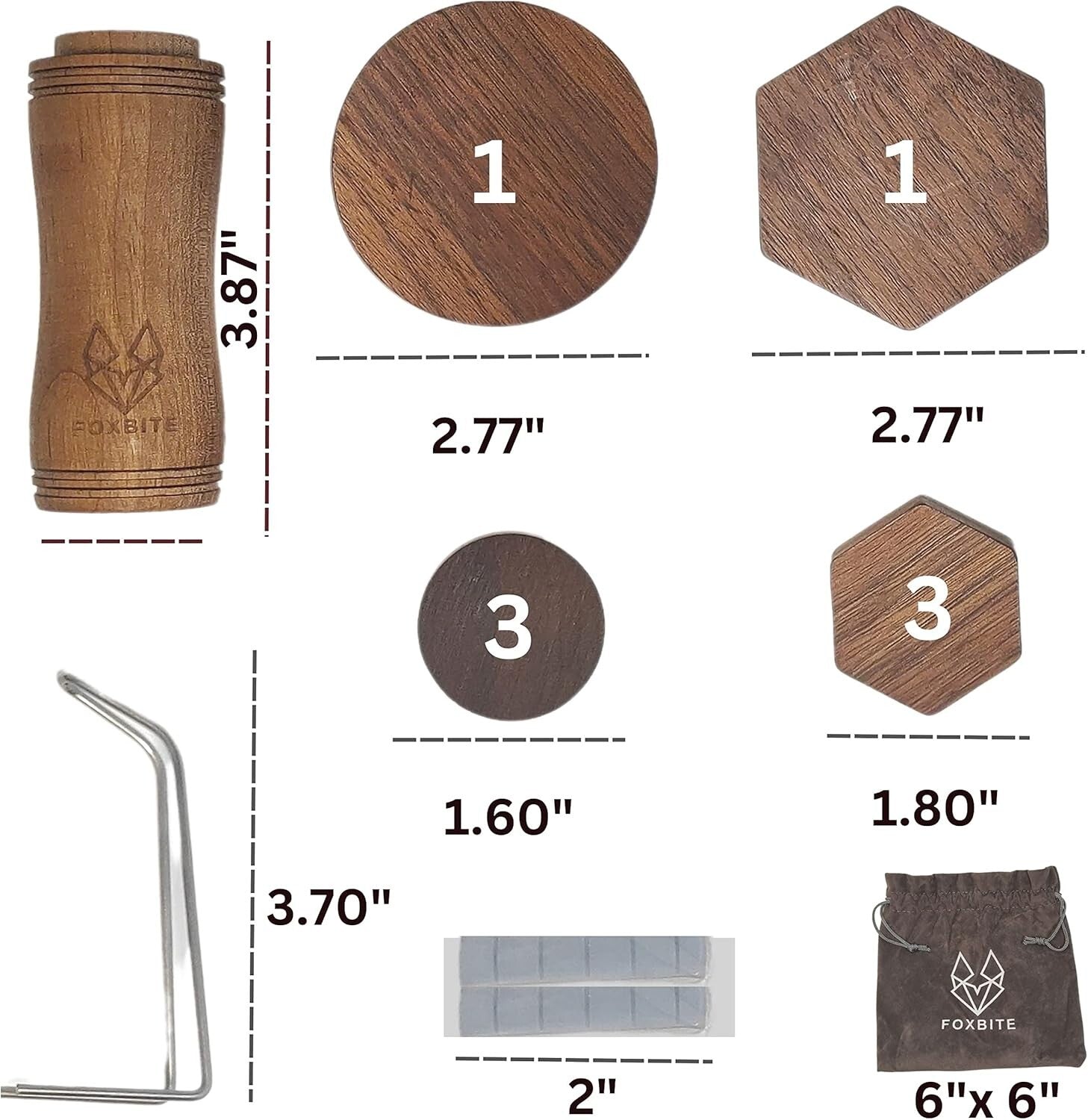 Black Walnut Miniature Paint Handle with Quick Locking Mechanism & Carry Bag