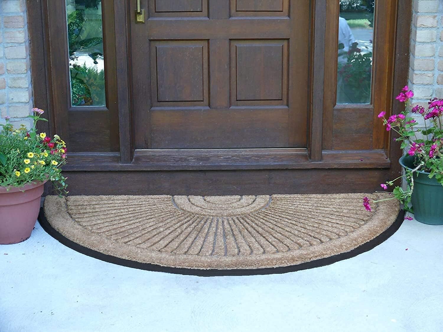 Geometric Sun Ray Doormat: Extra Large Eco-Friendly Outdoor Mat 3x6 Feet