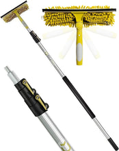 Load image into Gallery viewer, High Reach Extendable Pole 5-12 Ft with Window Squeegee &amp; Chenille Scrubber