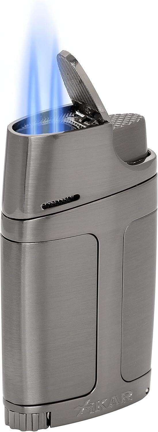ELX Double Jet Flame Torch Lighter - Built-in Cigar Punch & Adjustment Wheel