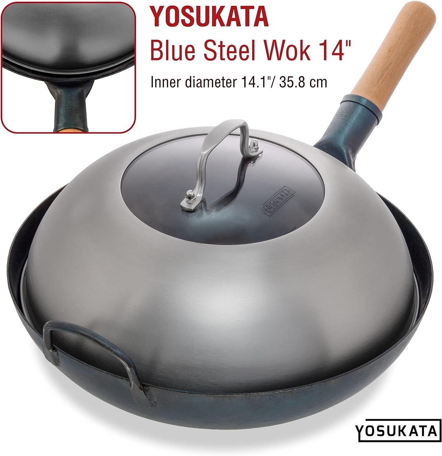 Dishwasher-Safe 13.6" Wok Lid with Steam Holes - Experience Flavourful Cooking