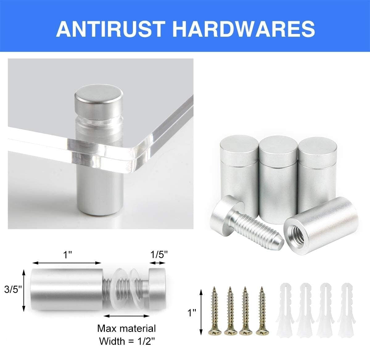 Double Panel Metallic Acrylic Frames for Certificates & Photos - 3-Pack