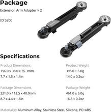 Load image into Gallery viewer, Lightweight Adjustable ARRI Extension Arm with Cable Clips for Rigs - 2 Pack