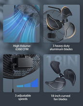 Load image into Gallery viewer, Industrial Grade 18-Inch Wall Fan - High Airflow for Patio, Garage, or Workshop