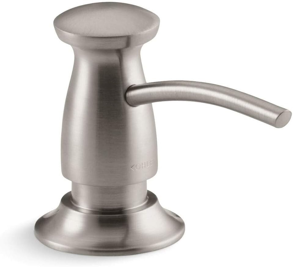 Cylindrical Stainless Steel Soap Dispenser - Easy Installation for 2" Surfaces