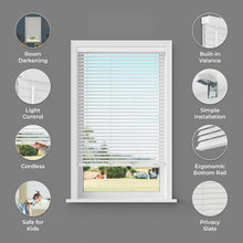 Load image into Gallery viewer, 35" W x 64" L Cordless Fake Wood Blinds - Elegant Privacy with UV Protection