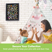 Load image into Gallery viewer, Elegant 19x14 Acrylic Pin Display Case with Lock for Military Medals &amp; Badges