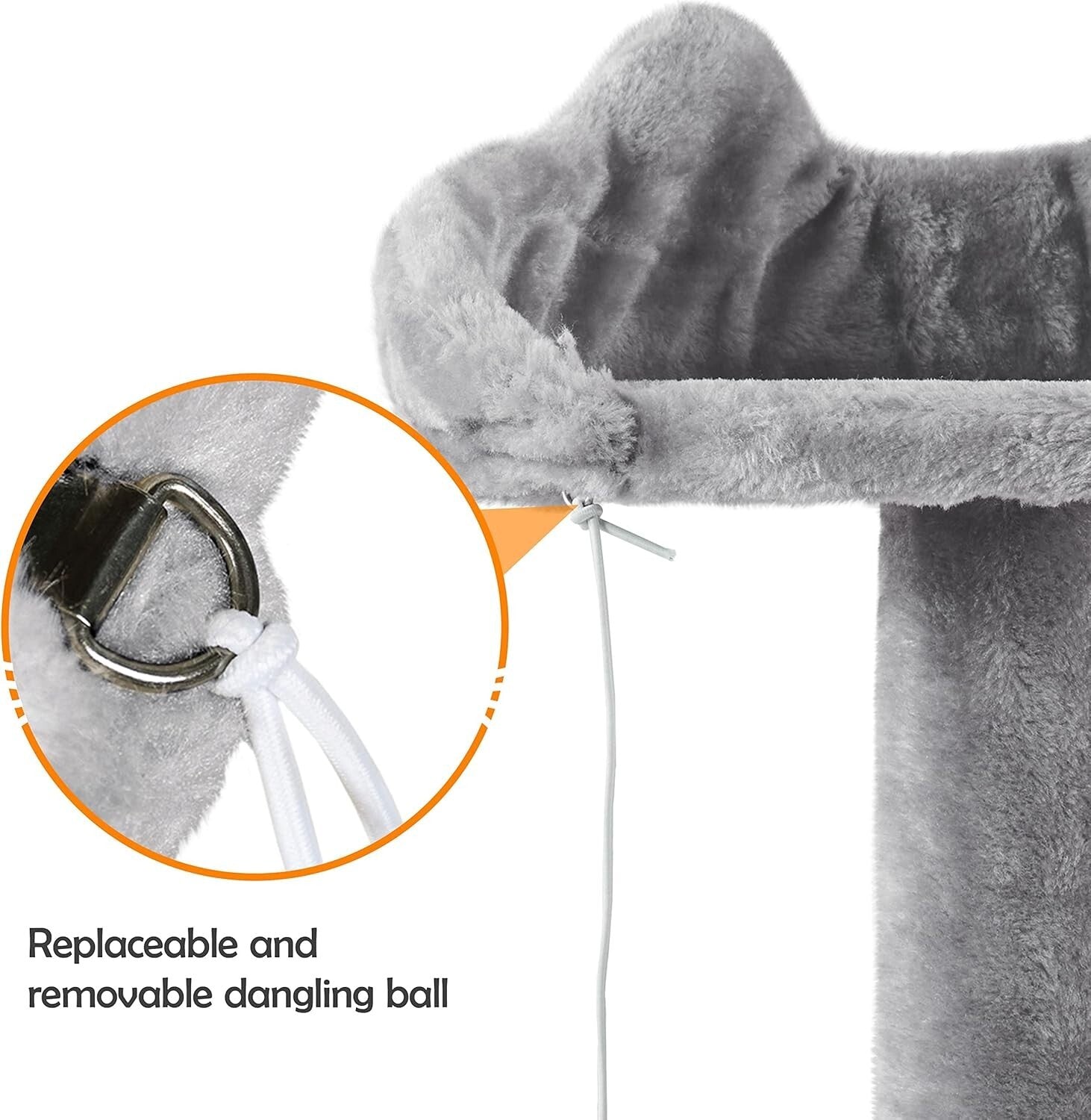 Light Gray Cat Condo with Three Platforms & Scratching Posts - Easy Assembly