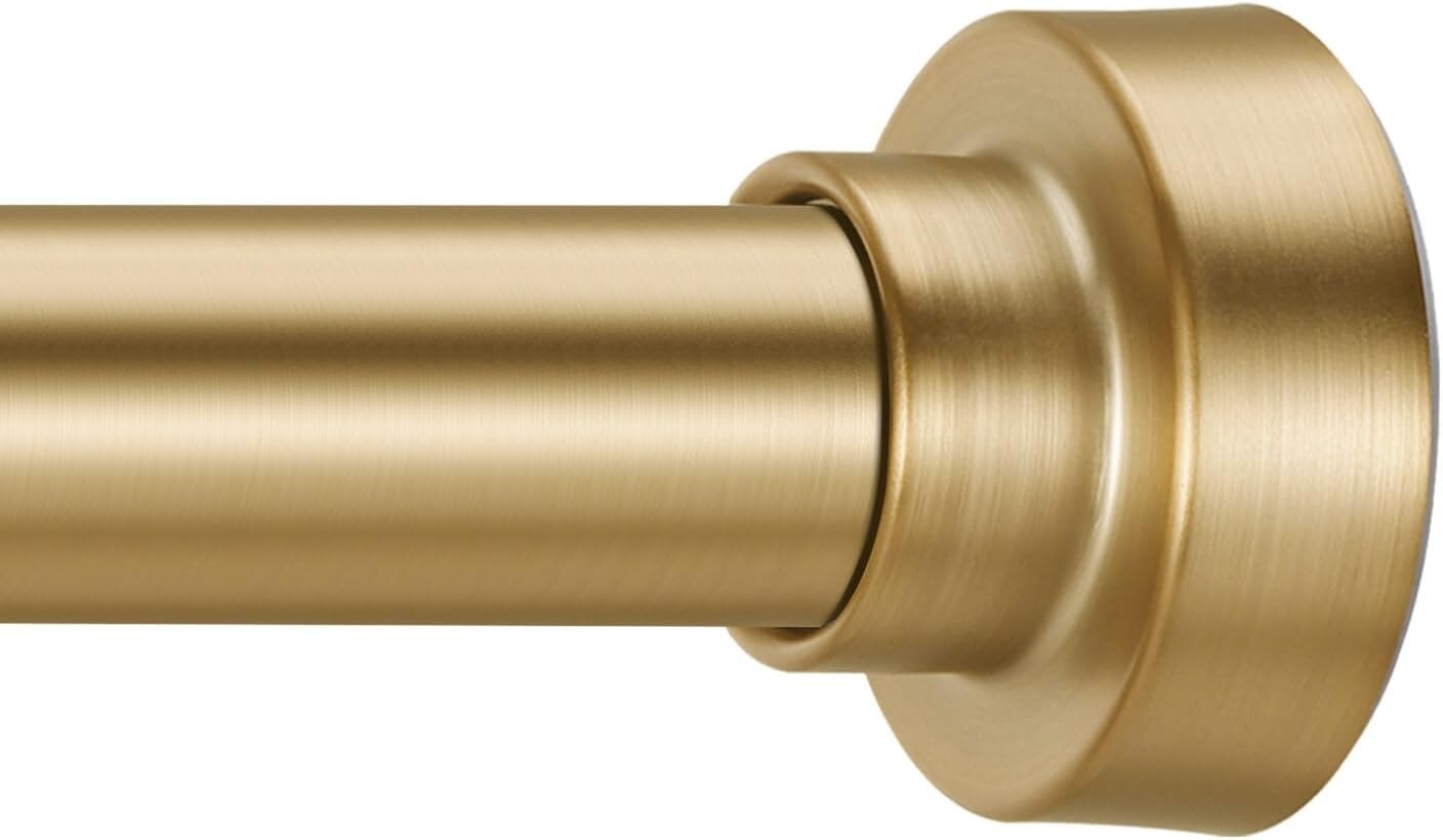 Versatile Gold Tension Shower Rod 34-96 Inches - Ideal for Bathrooms or Kitchens