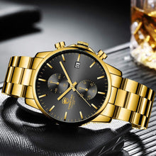 Load image into Gallery viewer, Versatile Men's Chronograph Timepiece with Water-Resistant Stainless Steel Band
