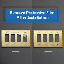 Load image into Gallery viewer, Gold Oversized Reflective Acrylic Decorator Wall Plate – 4-Gang 5.25" x 8.88"