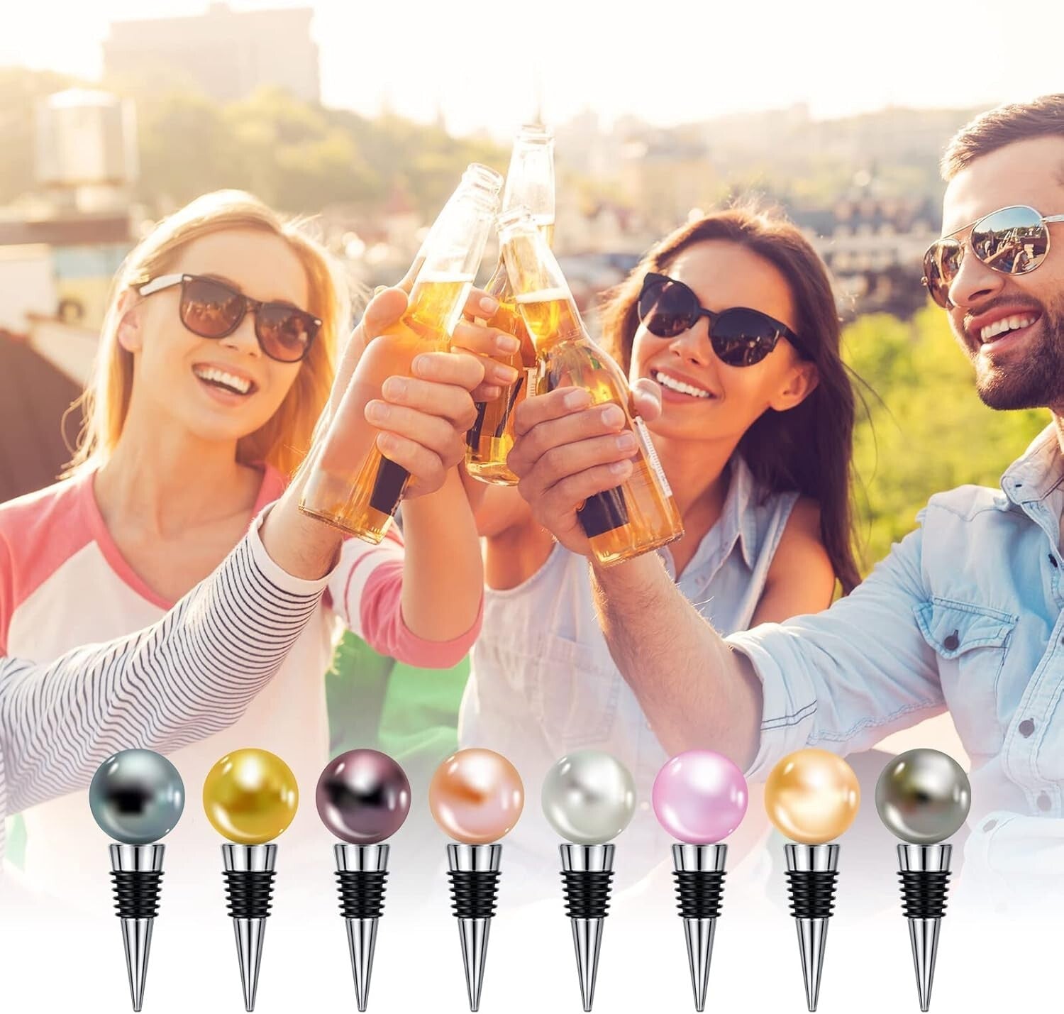 60-Piece Reusable Stainless Steel Wine Bottle Stoppers Kit – Perfect for Parties