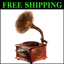 Load image into Gallery viewer, Classic Gramophone with Dual-Speed Turntable &amp; Bluetooth - Elegant Home Decor