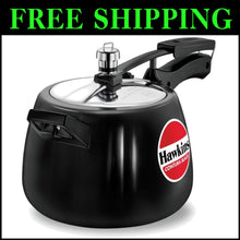 Load image into Gallery viewer, 4L Hard Anodized Black Pressure Cooker - Modern Design for Fast Cooking