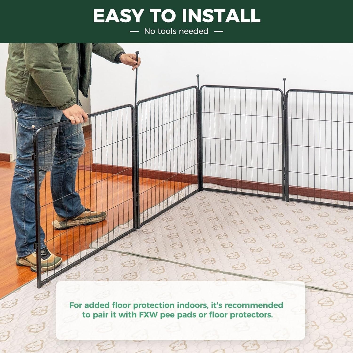 All-Life-Stage 24-inch Dog Playpen with Auto Lock – Secure and Adjustable Design