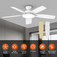 Load image into Gallery viewer, Versatile 52-Inch Ceiling Fan with Remote &amp; Reversible Blades for Year-Round Use