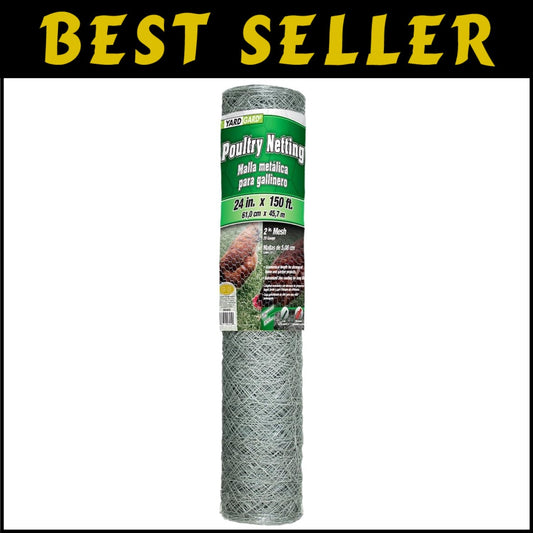 Durable Galvanized Chicken Wire 24" x 150" - Versatile Garden & Poultry Fencing