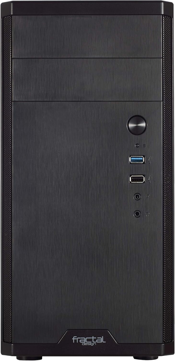 Brushed Aluminum Mini Tower Case with Vertical Storage Solution for PCs