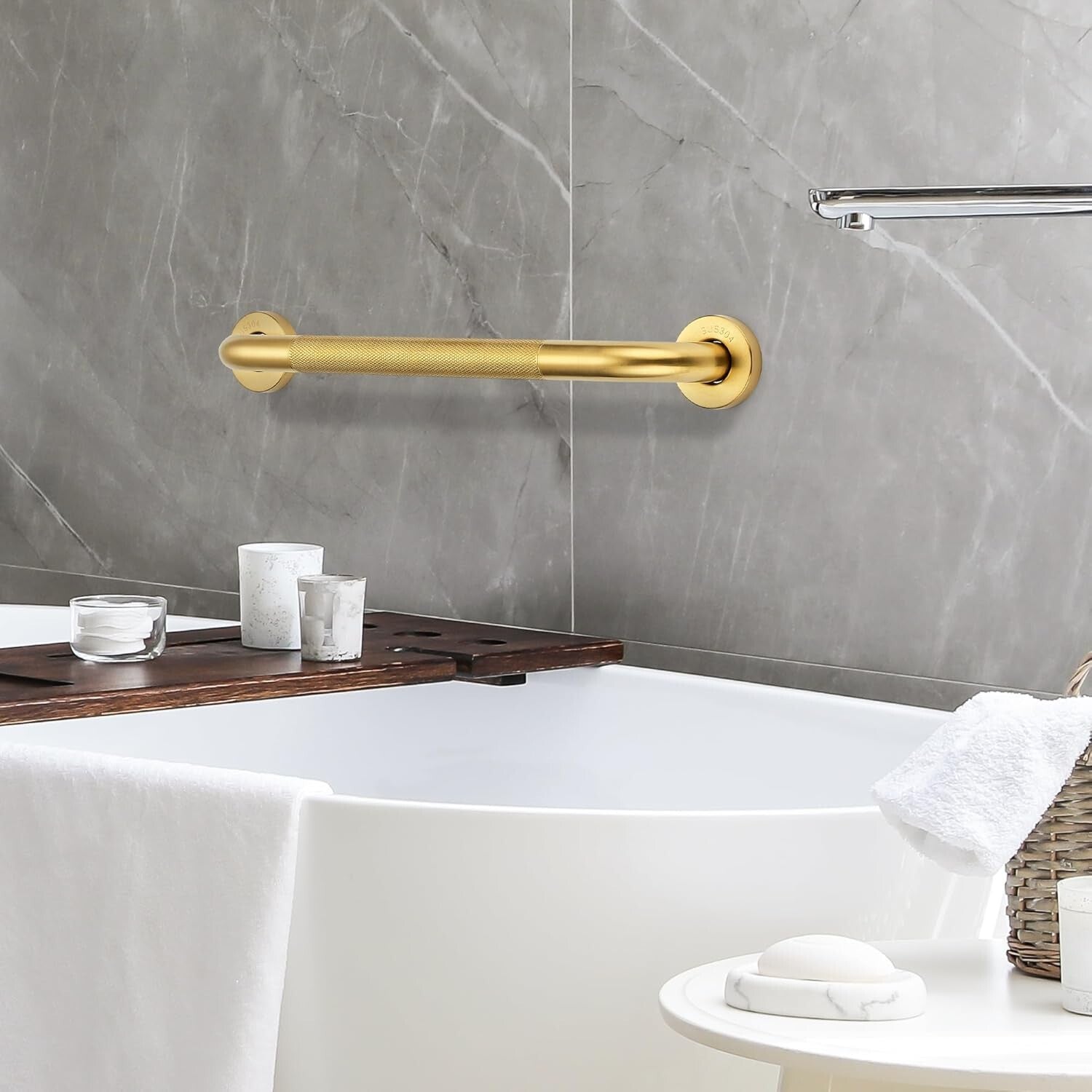 Durable 36-Inch Shower Grab Bars - Non-Slip Stainless Steel Supports for Elderly