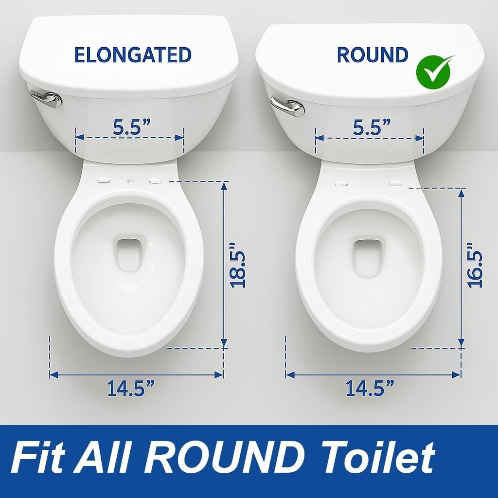 Stylish Quiet-Close Round Toilet Seat - Easy to Install with Eco-Friendly Design