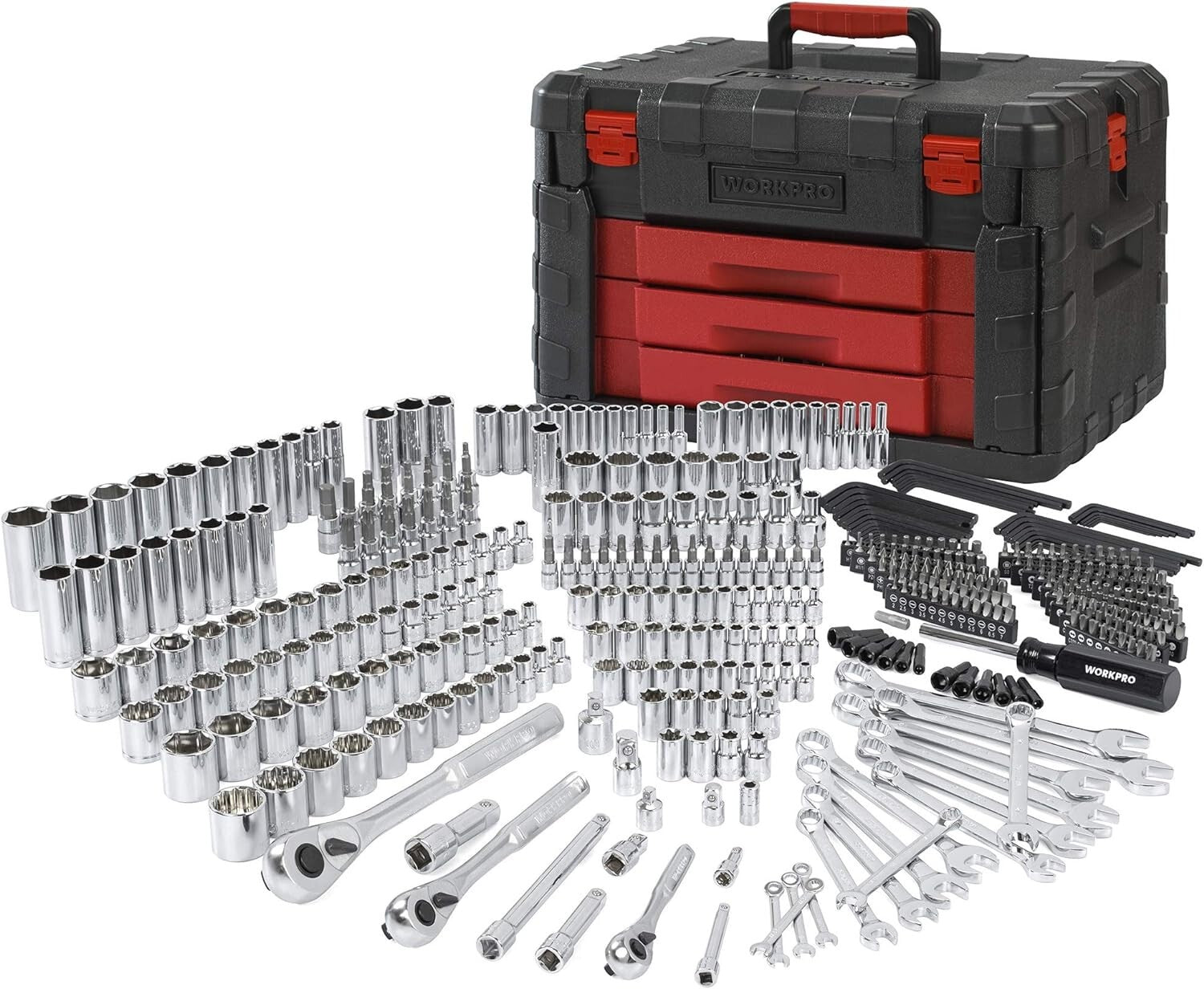 450-Piece Drive Socket Set 1/2, 1/4, 3/8