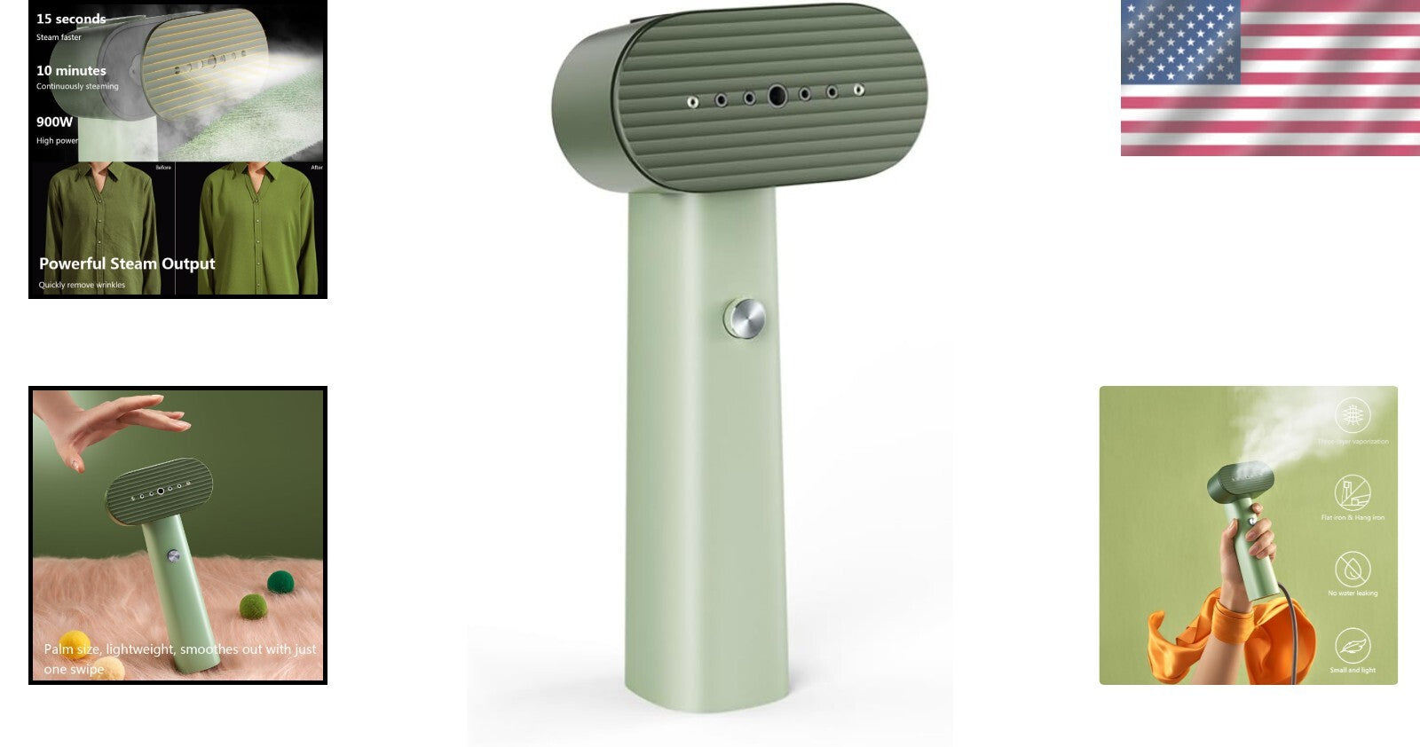 Vibrant 900W 2-in-1 Travel Steamer - Fast, Lightweight, Perfect for All Fabrics