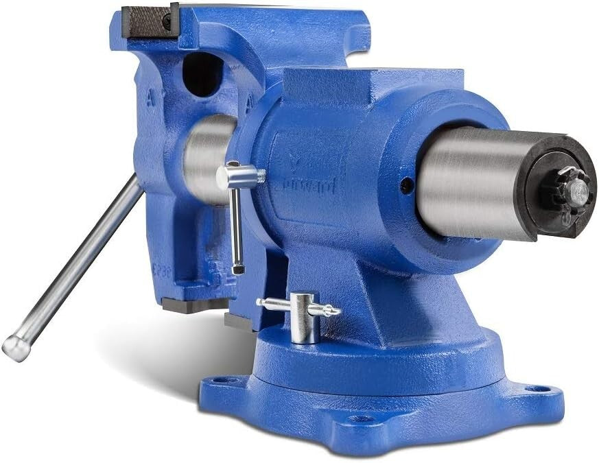 Versatile Heavy-Duty Bench Vise with Replaceable Jaws & Swivel Base - 360°