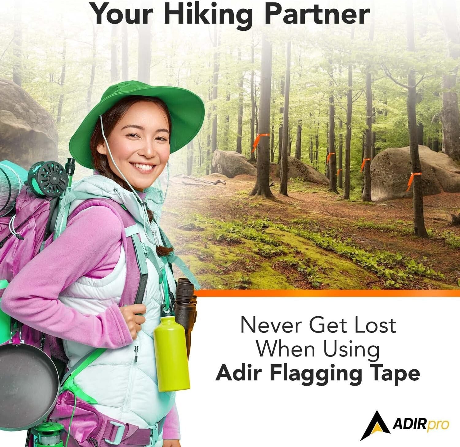 12 Pack Fluorescent Flagging Tape - High Visibility Marking Solution, 300 ft