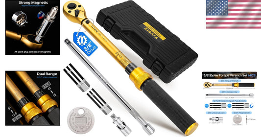 All-in-One 3/8-Inch Torque Wrench Kit with Spark Plug Sockets & Gapper Tool