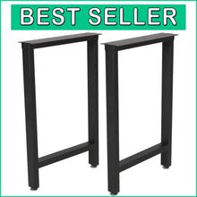 Load image into Gallery viewer, 28” Heavy Duty Iron Desk Legs - Modern Powder Coated Black for Easy Assembly