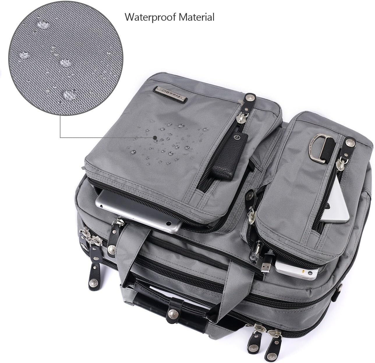 Versatile 18.4 Inch Convertible Laptop Briefcase Backpack & Messenger Bag