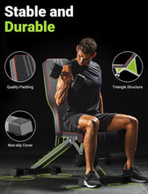 Load image into Gallery viewer, Portable Adjustable Weight Bench with Heavy-Duty Steel Frame for Home Workouts