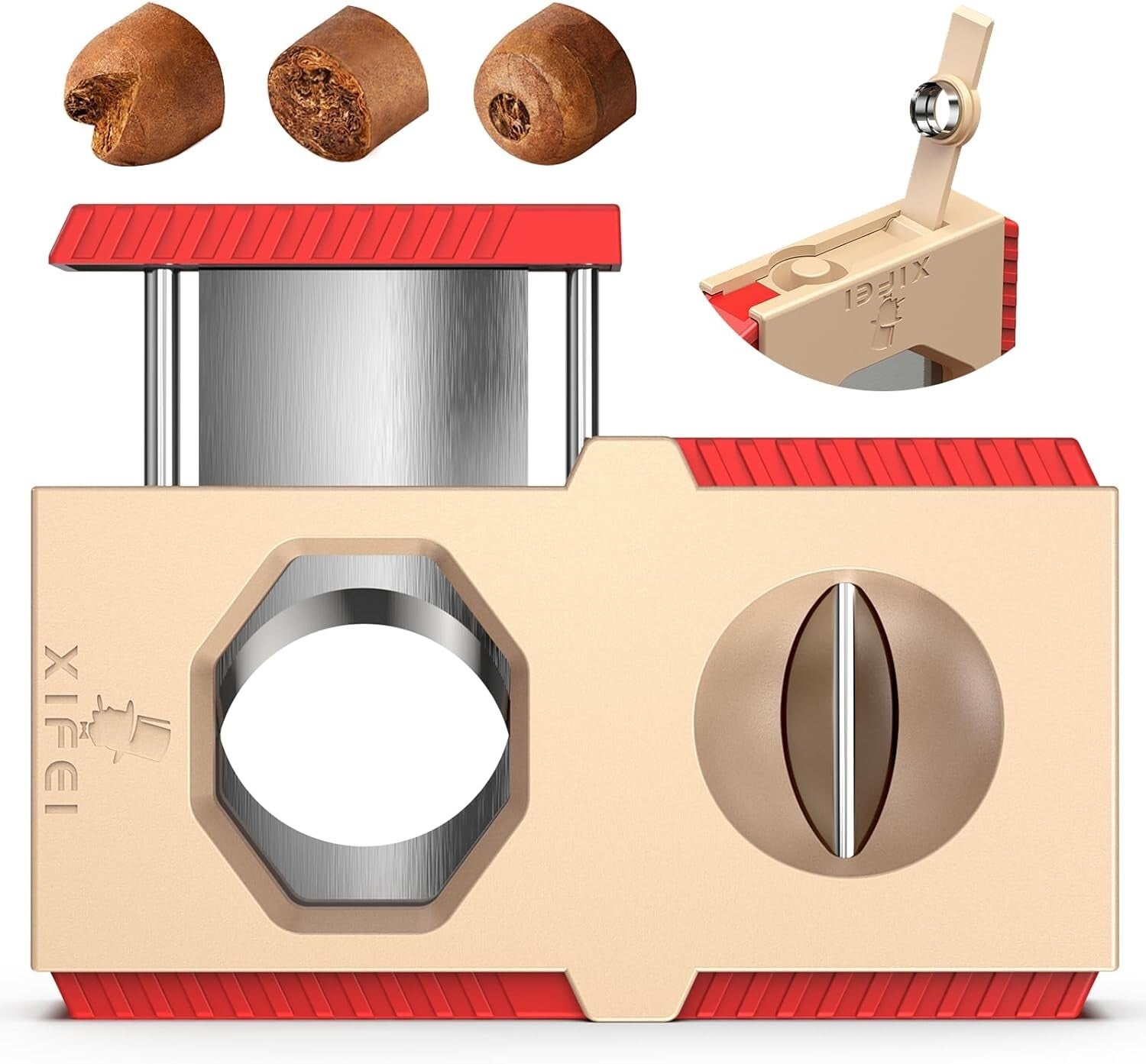 Ergonomic Cigar Cutter & Punch - Precision V-Cut & Straight Cut for Collectors
