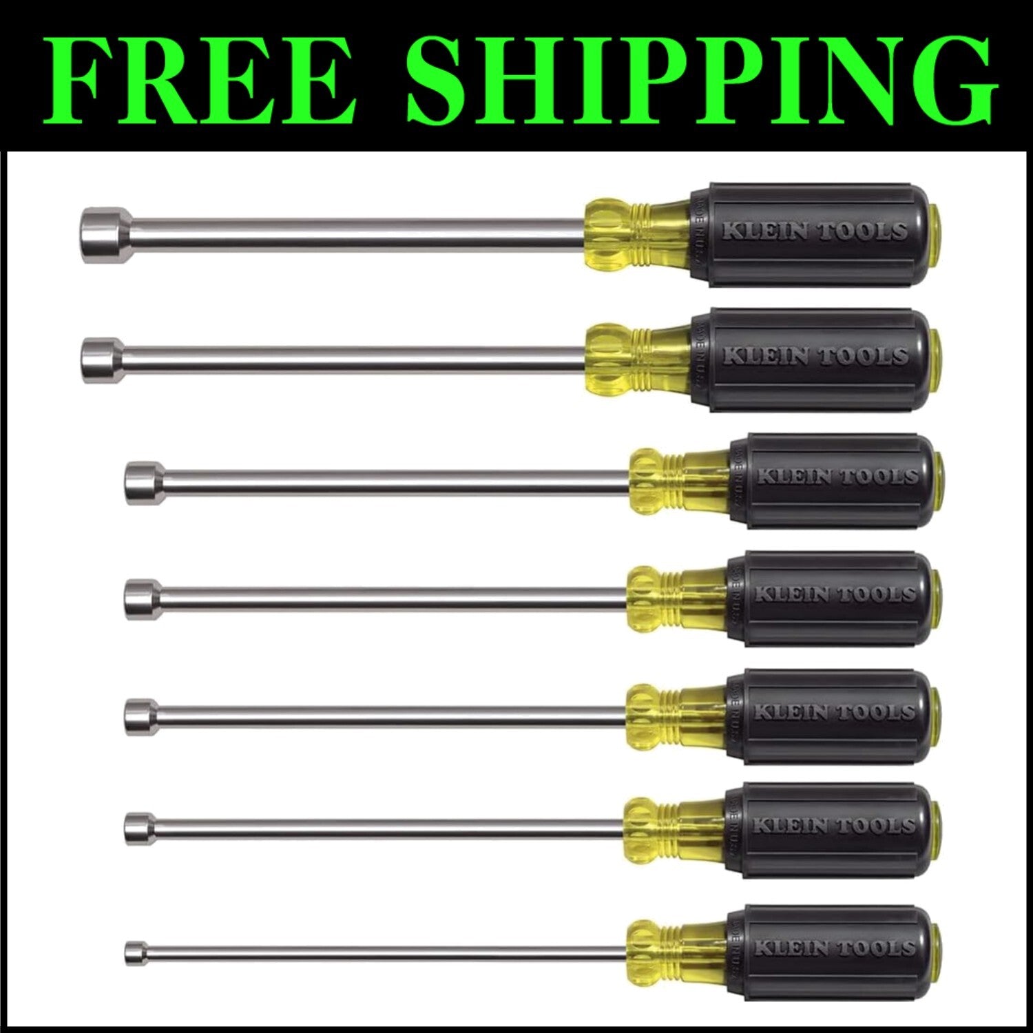 American-Made 7-Piece Magnetic Nut Driver Set - Ideal for HVAC and Electrical