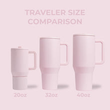 Load image into Gallery viewer, Traveler 40 oz Leak-Resistant Water Bottle with Flip Straw - Pink Sand Charm