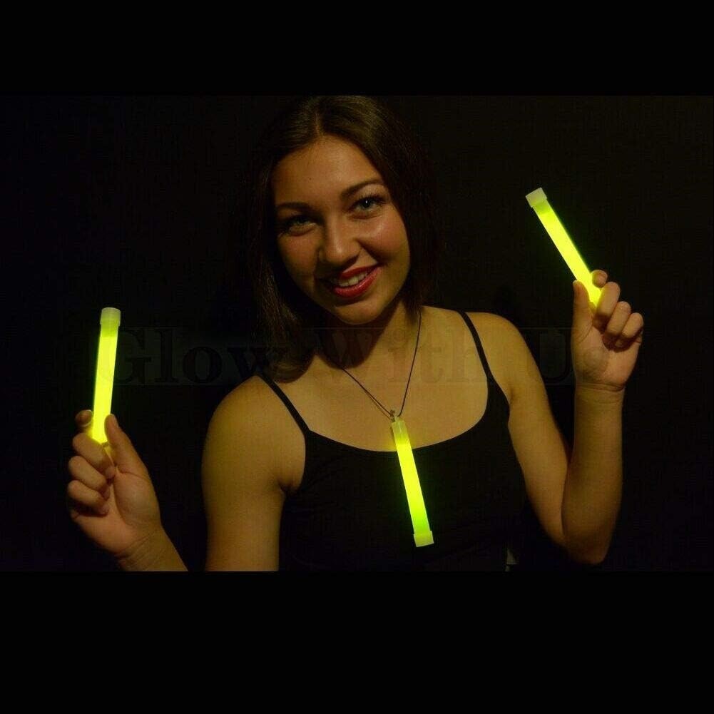 Illuminate Any Event with 100 Yellow Safety Glow Sticks - 3-Year Shelf Life