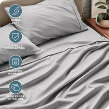 Load image into Gallery viewer, 4-Piece Full XL Microfiber Bed Sheets with Deep Pockets - Light Grey Elegance