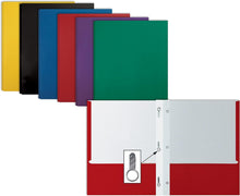 Load image into Gallery viewer, Vibrant 2-Pocket Paper Folders with Fasteners - Set of 100 in Assorted Colors