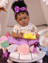 Load image into Gallery viewer, Lifelike 22.8-Inch Reborn Baby Doll - Soft Body African American Girl Toy Gift