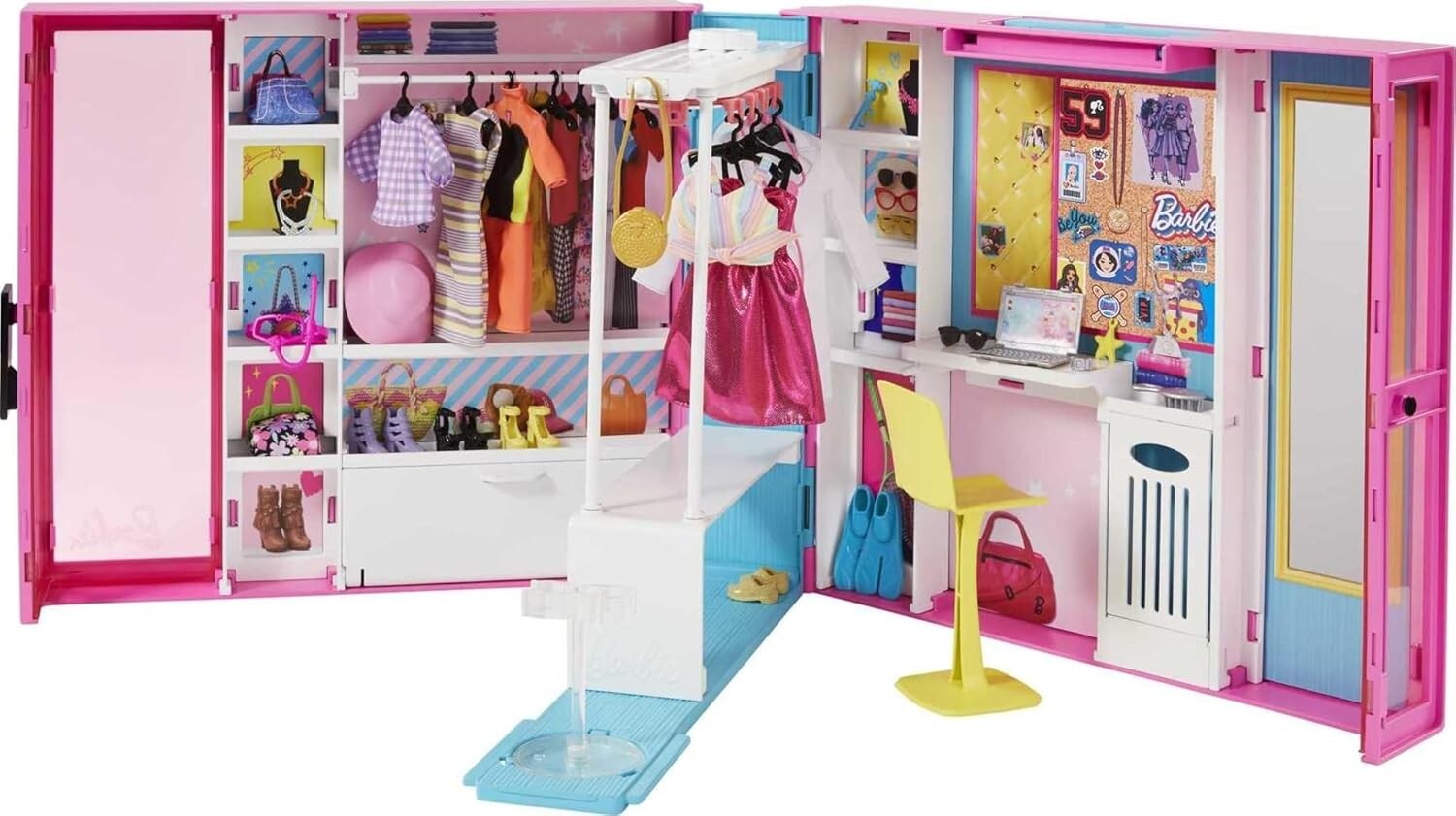 Creative Dream Closet Playset - 30+ Accessories, Desk & Carry Handle for Kids