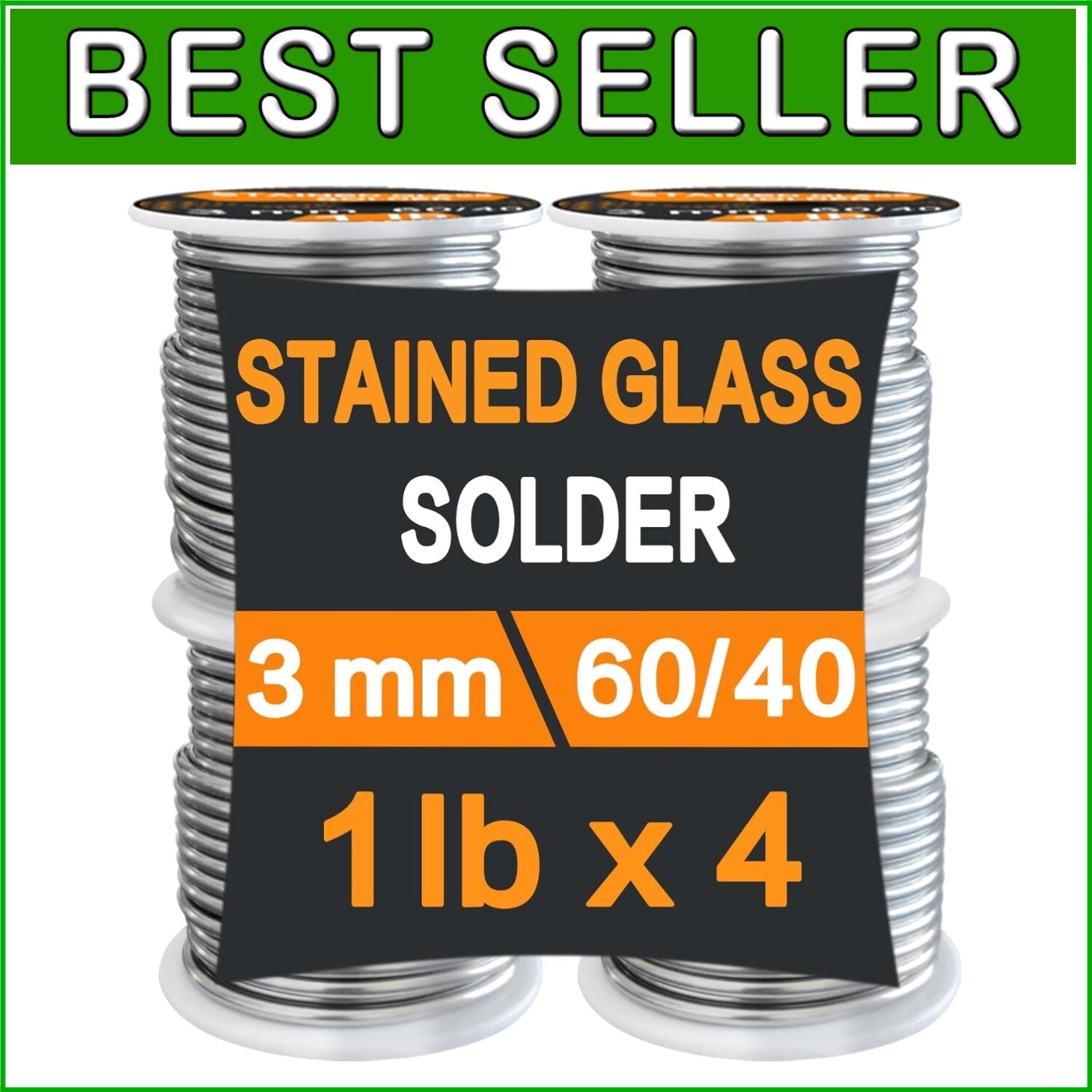 4 lb of 60/40 Tin-Lead Solder for Crafting - Perfect for Stained Glass Gilding