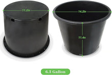 Load image into Gallery viewer, Set of 10 Elegant Black Planter Containers - 6.3 Gallons for Indoor/Outdoor Use