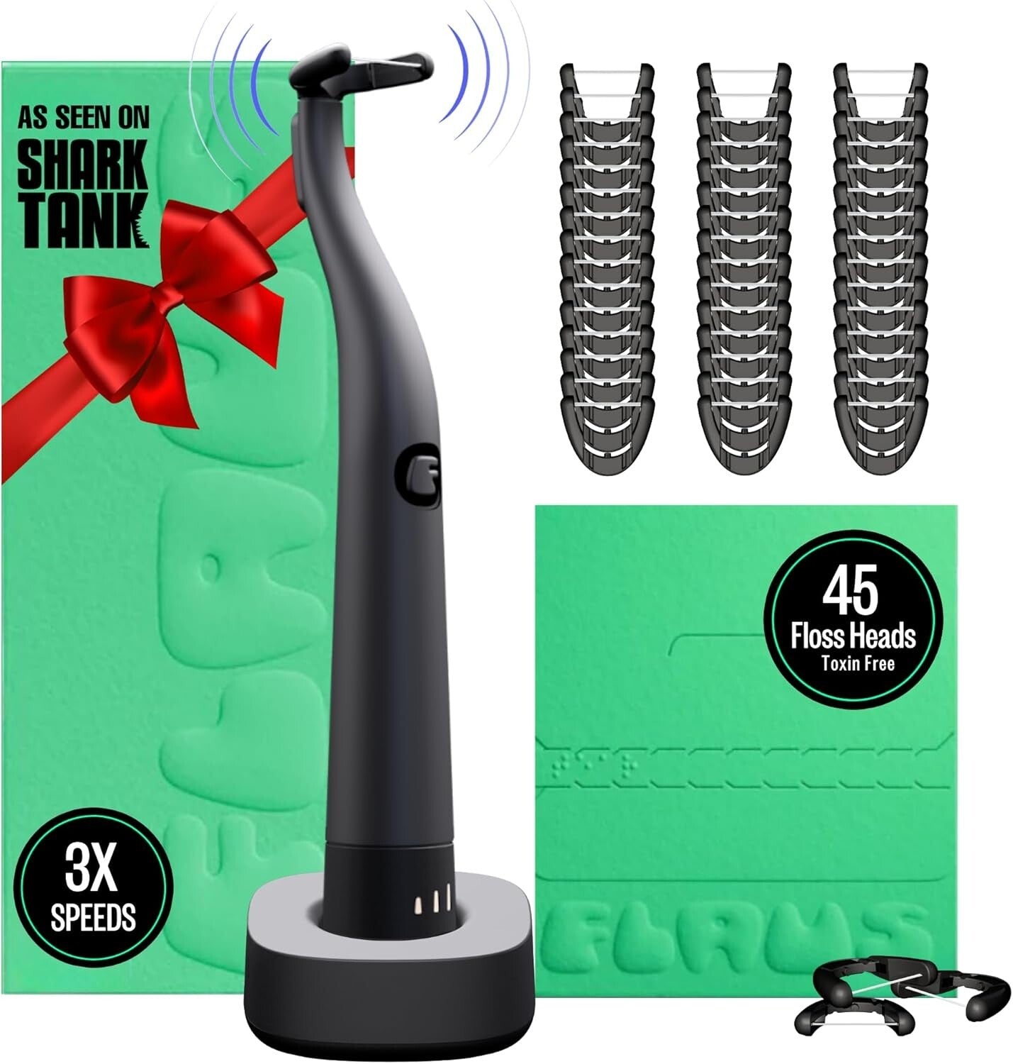 Eco-Friendly Electric Flosser with Extra Strength Woven Floss & Speed Settings