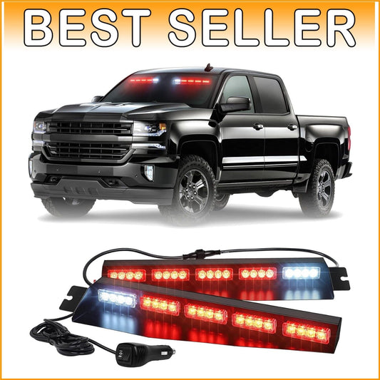 Durable 2x17 Inch LED Warning Safety Lights Bar for Trucks & Emergency Vehicles