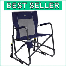 Load image into Gallery viewer, Lightweight Portable Rocking Chair with Armrests &amp; Drink Holder - Indigo